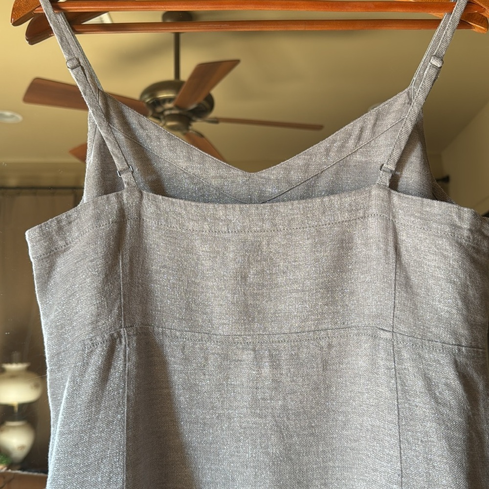 Eileen Fisher sparkly silver grey linen dress S - Picture 11 of 14